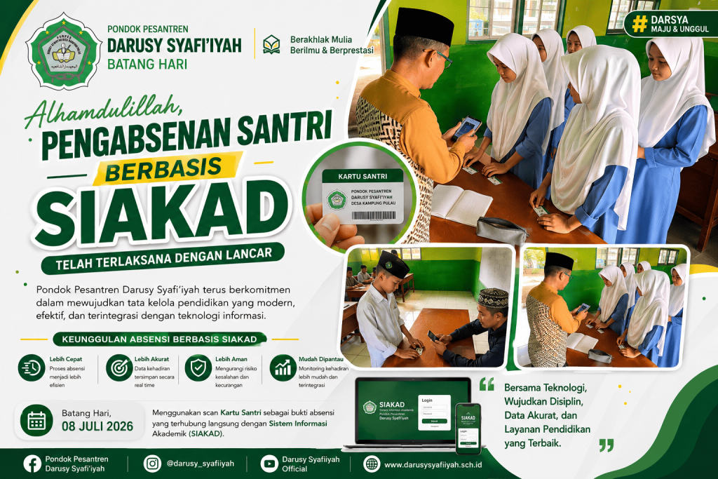 Efektif, Cepat, dan Akurat! Pondok Pesantren Darusy Syafiiyah Terapkan Scan Kartu Santri sebagai Bukti Kehadiran
