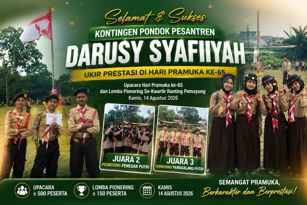 Hari Pramuka ke-65, Santri Darusy Syafiiyah Ukir Dua Prestasi Gemilang di Pemayung